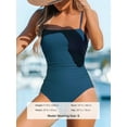thumbnail image 3 of Women Swimsuit One Piece Bathing Suit Square Neck Cutout Back Tummy Control with Adjustable Spaghetti Straps, 3 of 5
