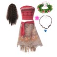 thumbnail image 1 of Moana-vestido de princesa Vaiana para niñas, conjunto de disfraz de Disney para fiesta de Carnaval y verano, peluca y collar, 1 of 5