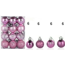 pathside 24 pcs Christmas Tree Balls Mini Ornaments Party Decorations for Home Festive Hanging Xmas Tree Decor (1.18"/30mm, Pink)
