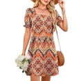 thumbnail image 4 of Summer Dresses for Women 2025 Casual Cute Square Neck Puff Short Sleeve Dress with Pockets, 4 of 6