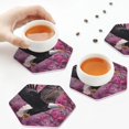 thumbnail image 7 of Pofeuu Flower Bald Eagle Print Leather Coasters Set of 6, Round Cups Mugs Mat Pad for Home Kitchen Heat Resistant Drink Coasters,Hexagon, 7 of 7