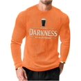 thumbnail image 2 of Men's Hello Darkness My Old Friend Shirts Waffle Long Sleeve T-Shirt St. Patrick's Day Shirt, 2 of 6