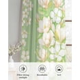 thumbnail image 6 of Spring Floral Sheer Curtains 84 Inch Length 2 Panels Set for Living Room/Bedroom, Watercolor Orchid Flowers Leaves Botanical Green Kitchen Curtains Grommet Curtains Window Treatments 42"x84"x2, 6 of 7
