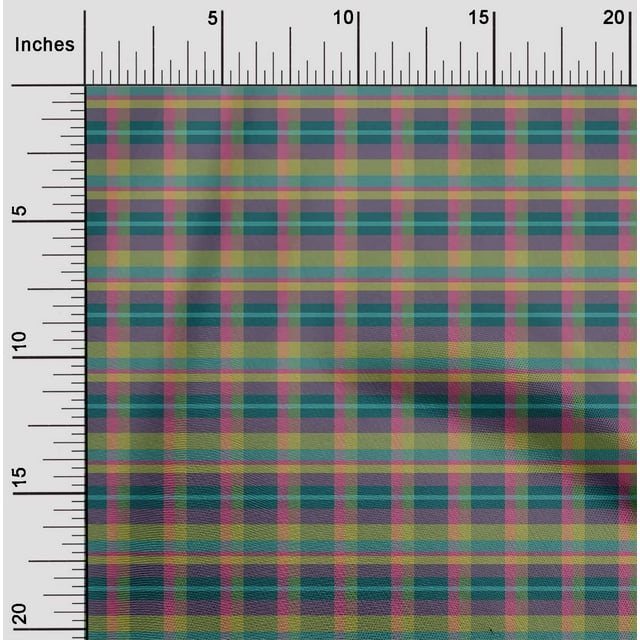 oneOone Silk Tabby Fabric Madras Check Print Sewing Fabric BTY 42 Inch Wide