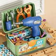 thumbnail image 2 of BUTOMKY 124Pcs Kids Pretend Play Tool Set, STEM Construction Building Kit with Toy Drill & Storage Toolbox, Educational Montessori Play Gift for Boys Birthday Girls Ages 3-8, 2 of 5