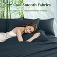 thumbnail image 5 of SONORO KATE 6 Pieces Bamboo Bed Sheets Set, Luxury Rayon Derived - Deep Pockets - Wrinkle Free - Extremely Soft, Queen, Navy Blue, 5 of 6