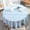 Blue Big Grid, variant on 1PCS Polyester 60-Inch Grid pattern Round Tablecloth - for Wedding and Banquet, Hotel or Home Fine Dining use, Lilac