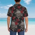 thumbnail image 6 of Bixox Men's Hawaiian Shirts Men's Skull and Red Roses Print Short-Sleeve Shirt-X-Large, 6 of 8