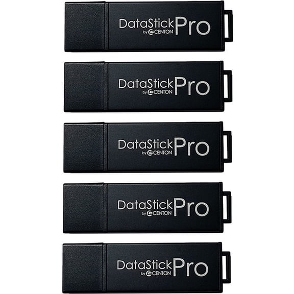 Centon DataStick Pro USB Flash Drives, USB 3.0, 64GB, Black, Pack Of 5, S1-U3P6-64G-5B