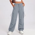 thumbnail image 2 of hotojiny Womens Hiking Pants Lightweight Quick Dry Travel Golf Cargo Pants Loose Fit Elastic Waist Drawstring Sweatpants with Pockets, 2 of 7