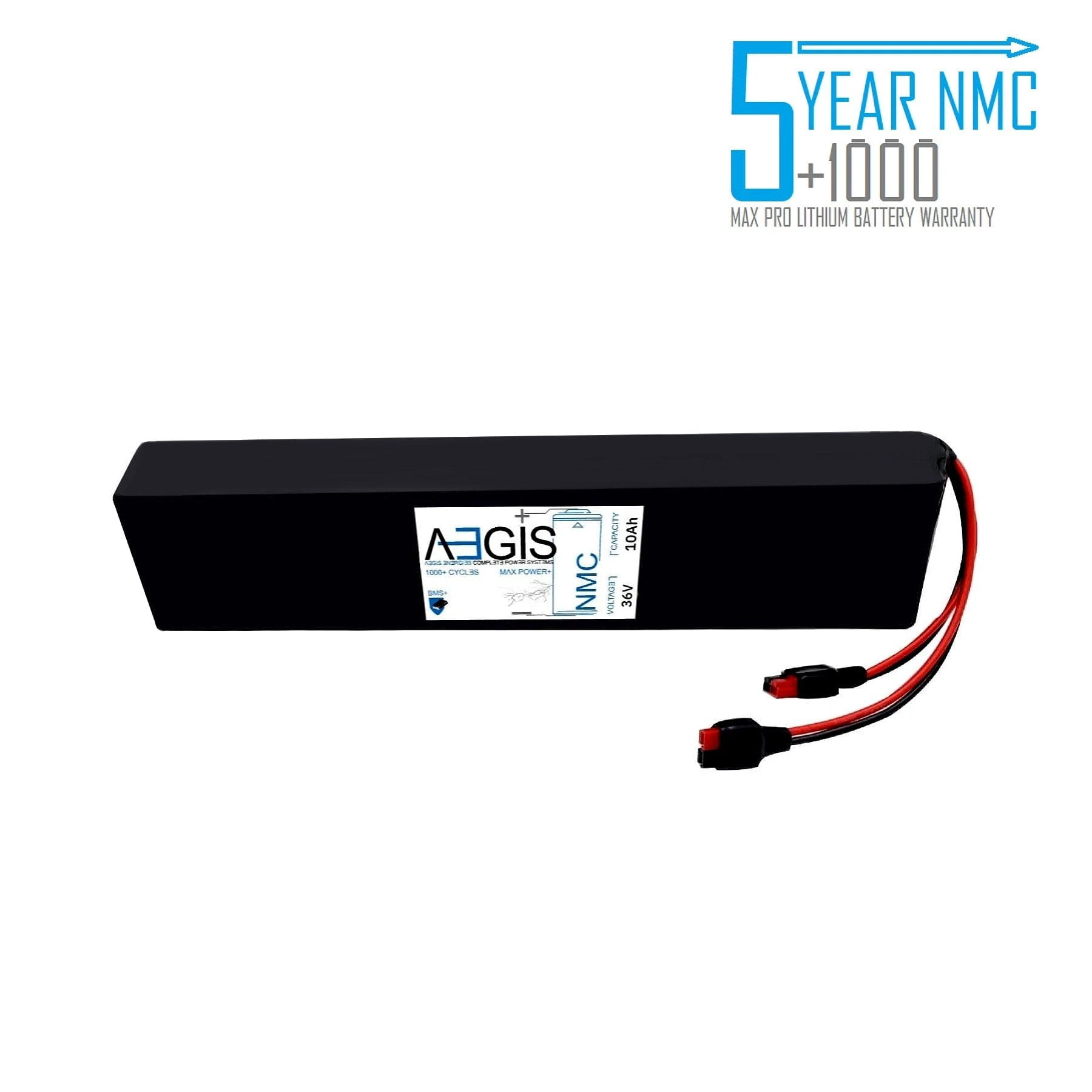 Aegis Battery 36V 10Ah Long Lithium Battery - NMC Deep Cycle Lithium-ion