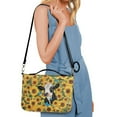 thumbnail image 6 of FOR U DESIGNS Sunflower Cow Butterfly Leather Bible Bags Soft Bible Case with Shoulder Strap Leather Bible Bags Organizer Size 2X-Large Portable Bible Case Bag Book Carrying Case Bible Accessory, 6 of 7