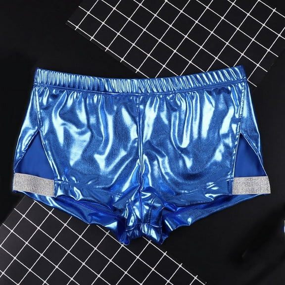 EOYWHK Mens Boxer Brief Elastic Waist Side Split Shorts Seamless Breathable Low Rise Sequin Underwear for Nightclub