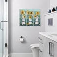 thumbnail image 2 of Farmhouse Sunflower Cotton Bathroom Decor Wall Art Rustic Hummingbird Floral Pictures Wall Decor Relax Soak Unwind Bathroom Sign Canvas Painting Prints Artwork Framed for Bathroom Bedroom 16"x12", 2 of 6