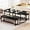 Black, variant on Recaceik Dining Table Set for 4 Kitchen Table Set with 2 Dining Benches, 3 Piece Farmhouse Dining Room Table Set Industrial Breakfast Nook Table Set for Small Space, Apartment, Black