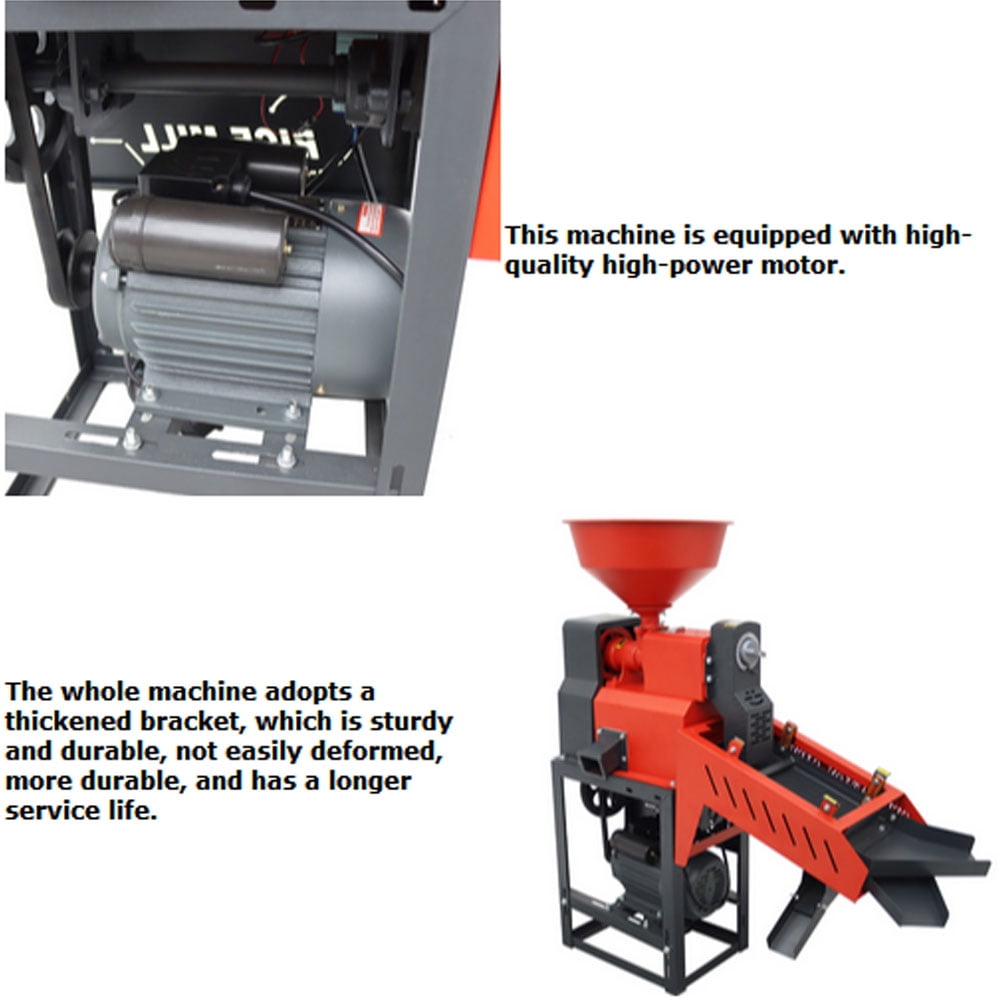 Efficient Rice Milling Machine with Dual Vibrating Screens Grain Peeling Machine 130-170kg/h 220V