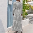 thumbnail image 3 of Christmas Snowflake Women's Long Dress Long Sleeves Dress Vintage Dresses Party Maxi Dress High Waist Dress, 3 of 4