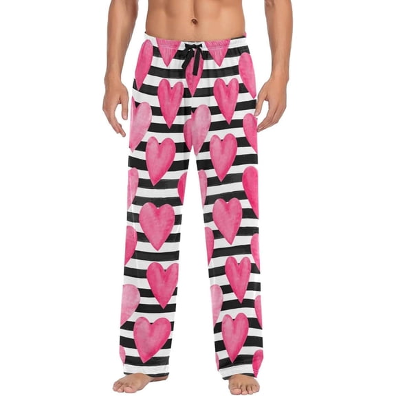 GZHJMY Valentine's Day Pajama Pants for Men, Lounge Pants Lightweight Men Pajama Bottoms with Drawstring Pockets, Christmas New Year Birthday Gifts, Small