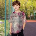 thumbnail image 4 of Virmaxy (5-15 Years) Boys Girls Fashion Casual Shirt Teenagers Solid Color Short Sleeve Round Neck Top Summer Loose Casual Trendy Pullover Shirt Multicolor-42 8 Years, 4 of 8