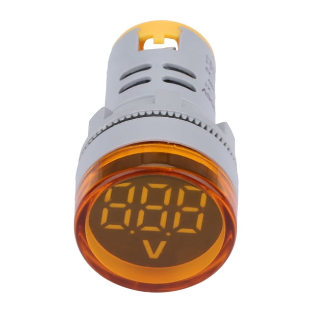 Voltímetro LED Luz de Señal Pantalla Indicador Digital de Medidor de VoltaJe CC Probador de Lámpara Redonda, Alta Precisión y Rendimiento ESTA