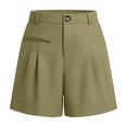 thumbnail image 5 of Women's Solid High Waist Pleated Shorts with Belt and Pockets, Elastic Casual Summer Style, 5 of 7