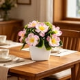 thumbnail image 4 of Artificial Peach Flower Decoration Fake Flower Small Potted Home Decoration Artificial Green Desktop Ornament Decoration, 4 of 7
