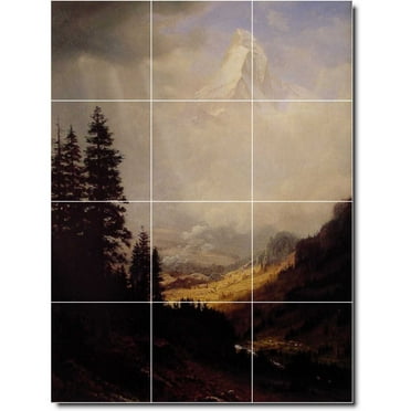 Ceramic Tile Mural-Albert Bierstadt Landscapes Painting 96. 12.75" w x 17" h using (12) 4.25 x 4.25 ceramic tiles