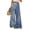 Blue, variant on Women’s Loose Fit Geometric Print Wide Leg Pants with Elastic Drawstring Waist and Functional Pockets for Summer Casual Wear Blue L