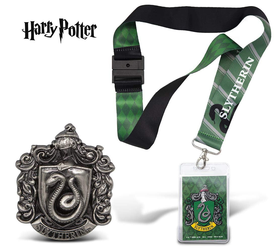 Harry Potter Slytherin School Crest Lanyard with Multiple Card Holder Slots 