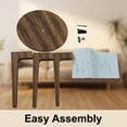 thumbnail image 6 of LEDREM Round Accent Table – Tapered-Leg Side Table with Smooth Curves, 20"H Compact End Table for Drinks, Plants or Bedside Use, Sturdy Board Construction Supports 44 lbs, Easy Assembly , Brown, 6 of 9