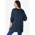 thumbnail image 2 of Woman Within Plus Size 7-Day Three-Quarter Sleeve Pintucked Henley Tunic, 2 of 6