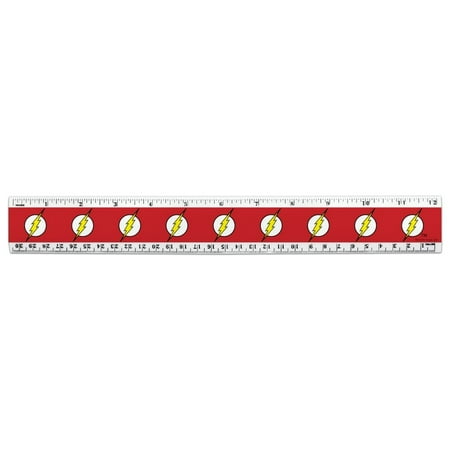 The Flash Lightning Bolt Logo 12 Inch Standard and Metric Plastic Ruler