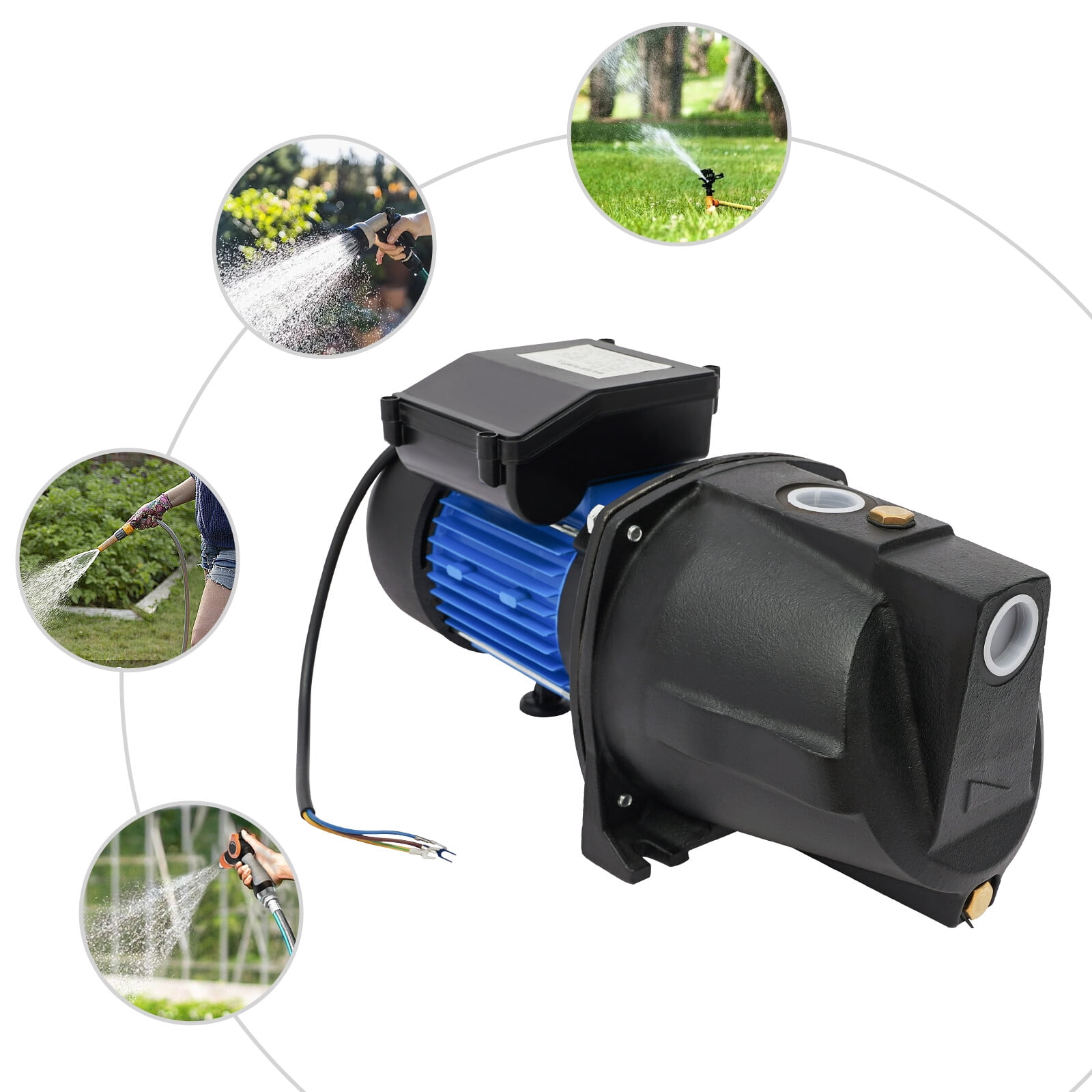16.54*7.09*8.66 Good Powerful and Efficient Black Blue Garden Water Pump for Irrigation, Sprinkling