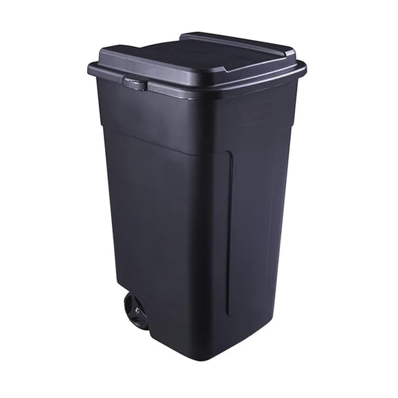 50 gal Roughneck Wheeled Plastic Garage Trash Can, Black