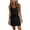 Black, variant on Womens Eyelet Lace Sleeveless Mini Dress Square Neck with Drawstring Waist