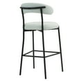 thumbnail image 4 of 26" Counter Height Stools Teddy Fabric Cover Kitchen Island Counter Stool With Black Powder Coating Base And Footrest(Snow), 4 of 10