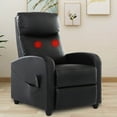 thumbnail image 3 of MCQ Recliner Sofa with Vibration Massage, Adjustable Footrest Chair for Lounge Bedroom, Black, 3 of 10