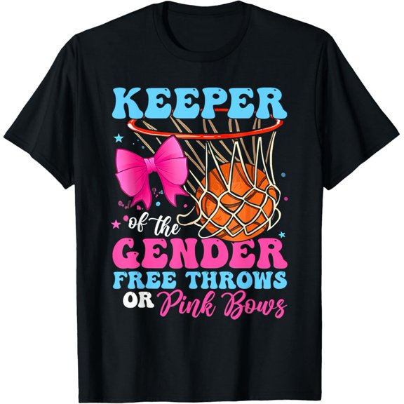 Sam Soft Keeper Of The Gender Reveal Free Throws Or Pink Bows Party T-Shirt Full Size S-5Xl