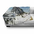 thumbnail image 3 of Mountain Soft Flannel Fleece Blanket, Majestic Mountain Northerns Italy European Mediterranean Snowy Peak Nature, Cozy Plush for Indoor and Outdoor Use, 50" x 70", Brown Blue White, by Ambesonne, 3 of 6