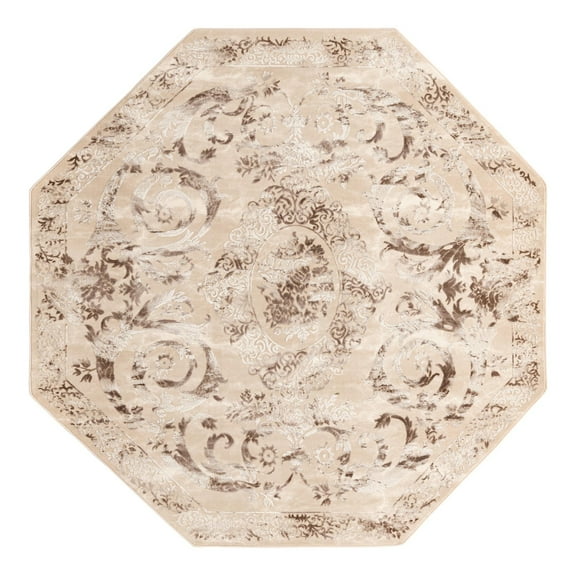 Unique Loom Finsbury Collection Area Rug - Diana (7' 10" Octagon Beige/Ivory)