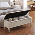 thumbnail image 4 of S-HOME Multi-Functional 50.8-Inch Bed End Storage Bench in Rubberwood with Cushion Seat - Ideal Shoe Organizer for Living Rooms, 4 of 24