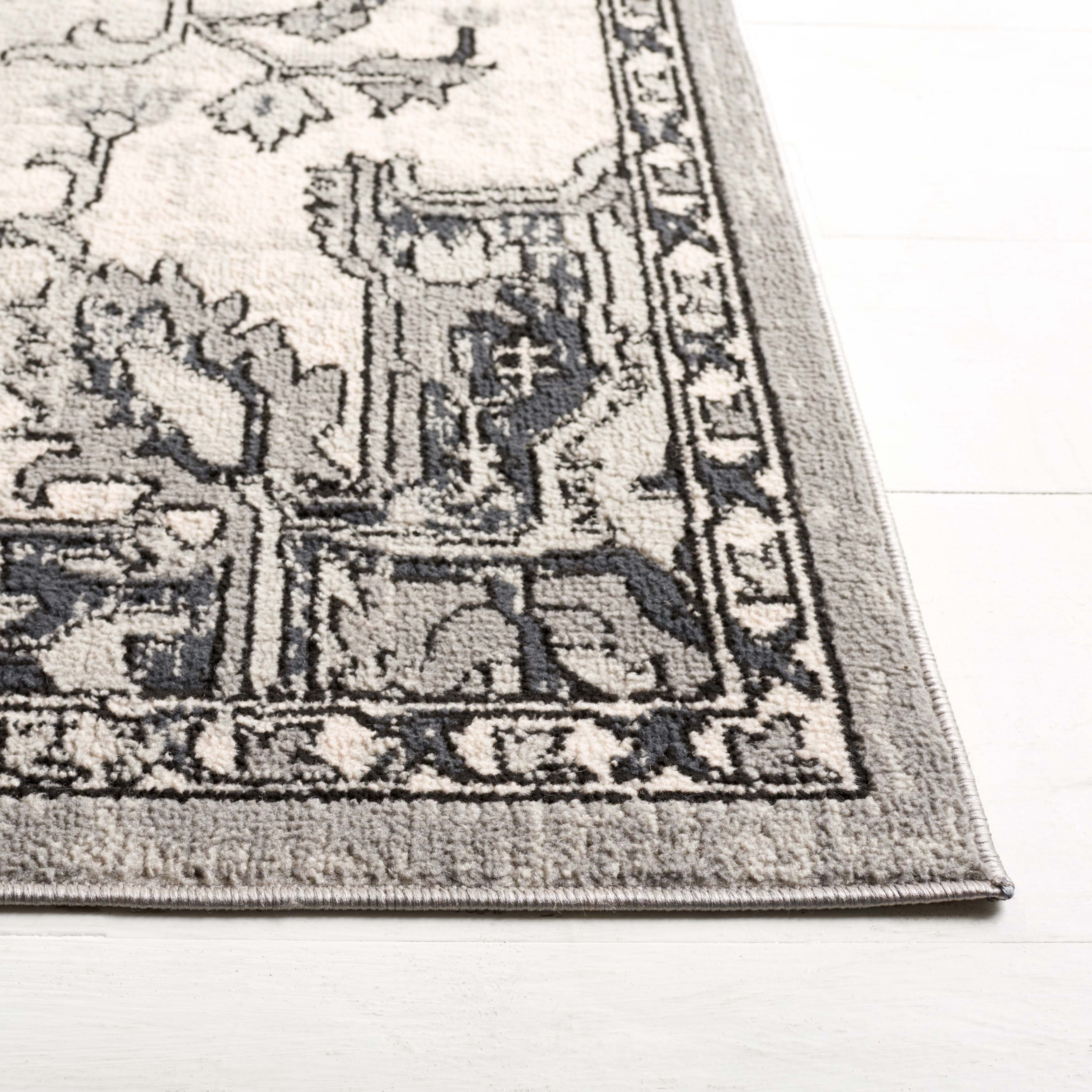 SAFAVIEH Odyssey Edith Floral Area Rug, Grey/Dark Grey, 4' x 6'