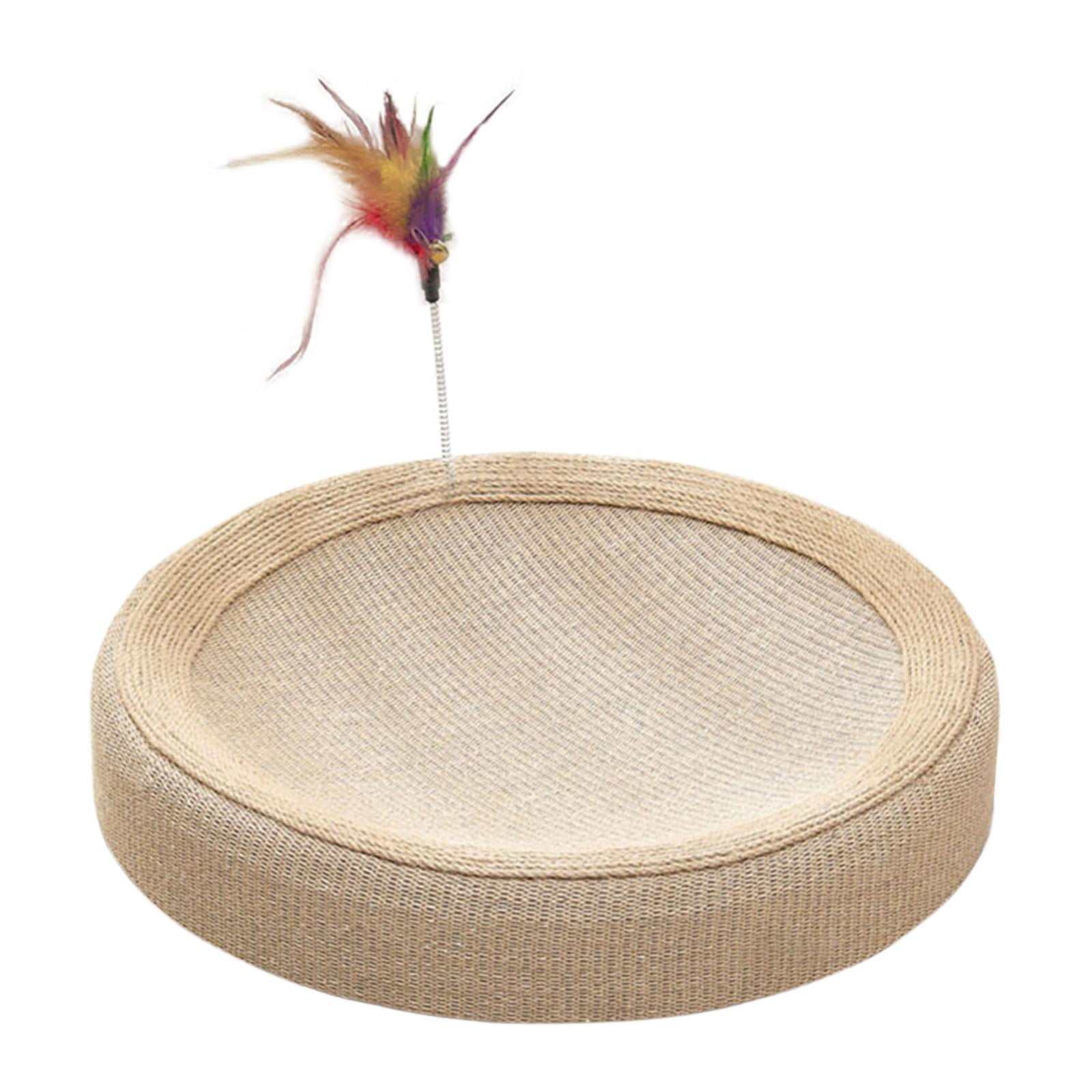DOLITY Cat Scratcher Bed Non Slip Wear Resistant Kitty Pet Supplies Cat Scratch Pad round and cat teaser