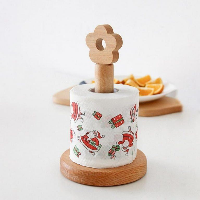 Japanese-style Solid Wood Paper Roll Holder Kitchen Vertical Beech Paper  Towel Rack Small Flower Rag Rack