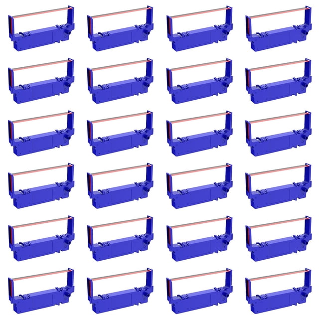 Ruban de Remplacement Compatible pour Imprimante SP700 B/R pour Star SP-700BR, RC-700BR, SP-712, SP-742 Ruban d'Encre (Noir et Rouge, Lot de 24)