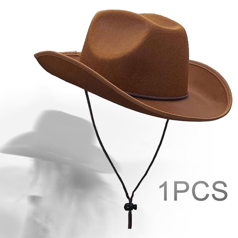 Dark Brown Wide Brim Western Cowboy Hat  - Cowgirl NEW Cowboy Hat for Women Men Felt Wide Brim Cowgirl Western One  main image 3