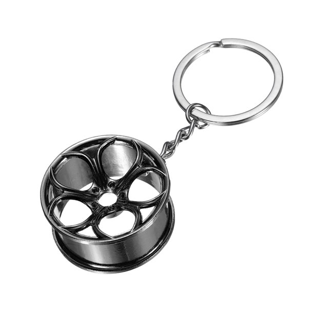 Llavero de disco de freno de llanta Uxcell con caliper, llavero de piezas de auto para coches, camiones y bicicletas, negro, adecuado para hombres y mujeres.