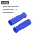 thumbnail image 3 of Unique Bargains 8pack Embouts de Paille en Silicone, Embouts de Paille Réutilisables Souples Adaptés aux Pailles en Acier Inoxydable de 1/3 Pouce (8 Mm), Bleu, 3 of 7