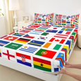 thumbnail image 4 of Manfei International Flag Bed Sheets,Patchwork Geometric Full Size Sheets,Multicolor,4pcs,1 Flat Sheet, 1 Fitted Sheet and 2 Pillowcases, 4 of 6