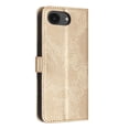 thumbnail image 3 of For Apple iPhone 16e / iPhone 17e 6.1" Flower Embossed Buckle Case, Card Slots/Pocket, PU Leather Flip Wallet Case With Short Wrist Strap,Gold,For iPhone 16e / 17e, 3 of 7